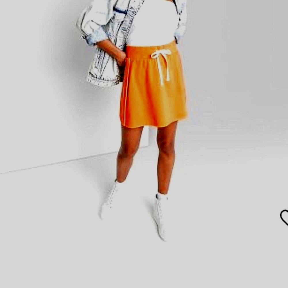 Wild Fable Orange Skater Mini Skirt with Tie Front